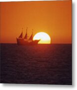 Pirateship Sunset Metal Print