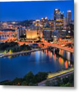 Pittsburgh Evening Glow Metal Print