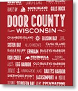 Places Of Door County On Red Metal Print