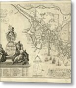 Plan Of Boston In New England 1728 Metal Print