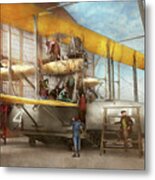 Plane - Biplane - Getting Ready For A Long Flight 1919 Metal Print