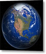 Planet Earth From Space, North America Prominent Metal Print