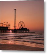 Pleasure Pier At Sunrise Metal Print