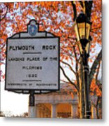 Plymouth Rock Sign Metal Print