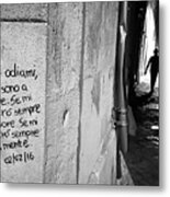 Poetry - Lecce, Italy - Black And White Street Photography Metal Print