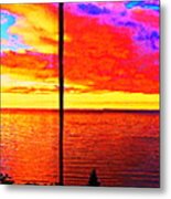 Point Iroquois Tower View Sunset Metal Print