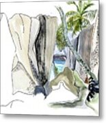 Pointe Source De L'argent - Seychelles Metal Print