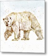 Polar Bear Watercolor Metal Print