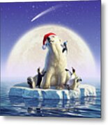 Polar Season Greetings Metal Print