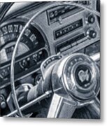 Pontiac Chieftain Dash And Steering Wheel Metal Print