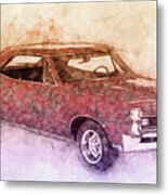 Pontiac Gto 3 - 1967 - Automotive Art - Car Posters Metal Print