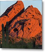 Papago Park Mountain At Sunrise Phoenix Az Metal Print