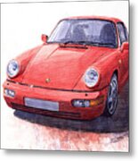 Porsche 911 Carrera 2 1990 Metal Print