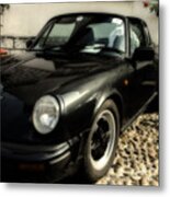 Porsche 911 Sc Targa In Black Metal Print