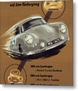 Porsche Nurburgring 1950s Vintage Poster Metal Print