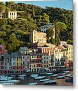 Portofino Morning Panoramic Metal Print