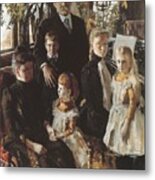 Portrait Of Antti Ahlstrom And Family Metal Print