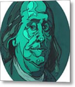 Portrait Of Benjamin Franklin Metal Print