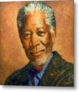 Portrait Of Morgan Freeman Metal Print