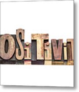 Positivity Word Typography Metal Print