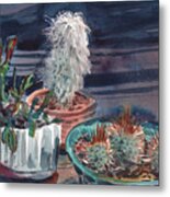 Potted Cactus Metal Print