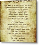 Prayer Of St Francis - Antique Parchment Metal Print