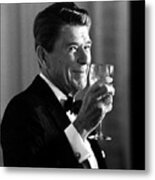 President Reagan Making A Toast Metal Print
