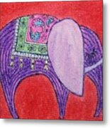 Pretty Pachyderm -- Whimsical Elephant Metal Print