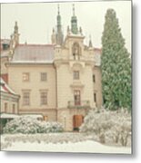 Pruhonice Castle In Winter Metal Print