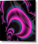 Purple Glow Fractal Metal Print