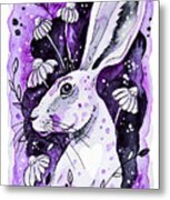 Purple Hare Metal Print