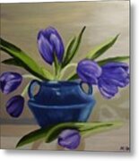 Purple Tulips Metal Print