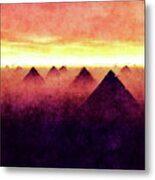 Pyramids At Sunrise Metal Print