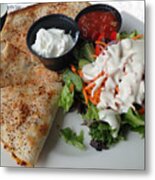 Quesadilla And Salad Metal Print