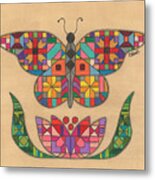 Quilted Butterfly Metal Print