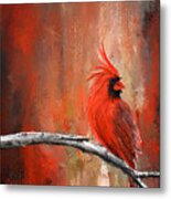 Radiance In Red - Northern Cardinal Art Metal Print