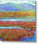 Radiant Twilight Pond - Colorado Lake With Mountains Metal Print