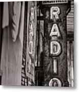 Radio Nashville - Monochrome Metal Print