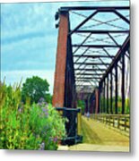 Railroad Bridge Garden Metal Print