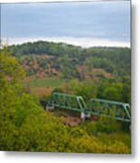 Railroad Bridges Over The Piney River At Devils Elbow Missouri Metal Print