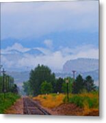 Railway Into The Clouds Metal Print
