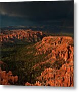Rainbow And Thunderstorm Bryce Canyon National Park Utah Metal Print
