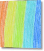 Rainbow Crayon Drawing Metal Print