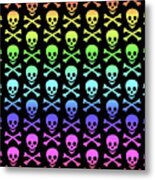 Rainbow Skull And Crossbones Metal Print