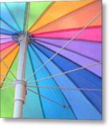 Rainbow Umbrella Metal Print