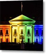 Rainbow White House  - Washington Dc Metal Print