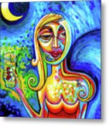Rainbow Woman With A Crescent Moon Metal Print