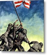 Raising The Flag On Iwo Jima Metal Print