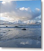 Ramberg Beach, Lofoten Nordland Metal Print