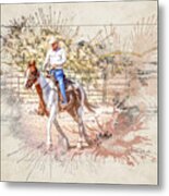 Ranch Rider Digital Art-b1 Metal Print
